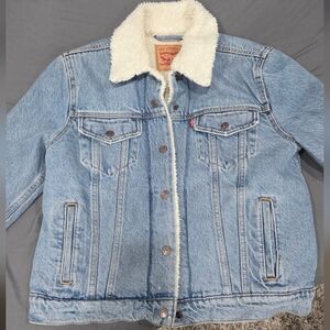 Levi's Blue Denim Jacket with Sherpa Collar